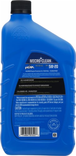 Peak® SAE 5W-20 Synthetic Blend Motor Oil Perspective: back