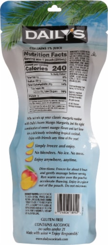 Daily's Mango Tango Frozen Margarita Ready to Drink Cocktail Single Pouch Perspective: back
