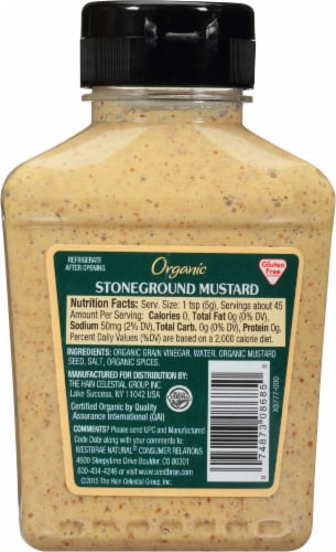 Westbrae Natural® Organic Stoneground Mustard Perspective: back
