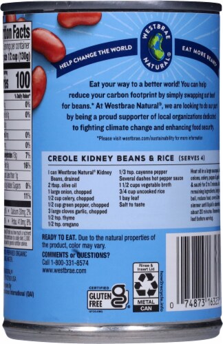 Westbrae Natural® Organic Kidney Beans Perspective: back