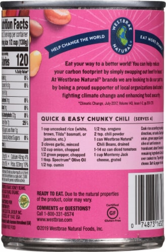 Westbrae Natural® Organic Chili Beans Perspective: back