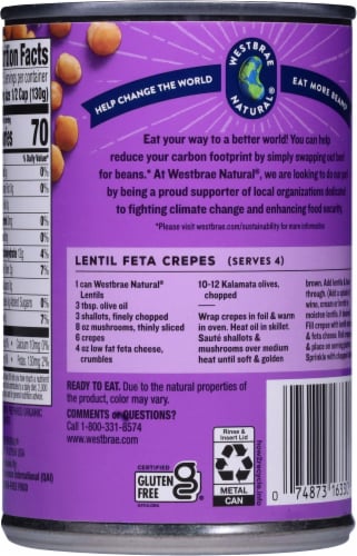 Westbrae Natural® Organic Lentils Perspective: back