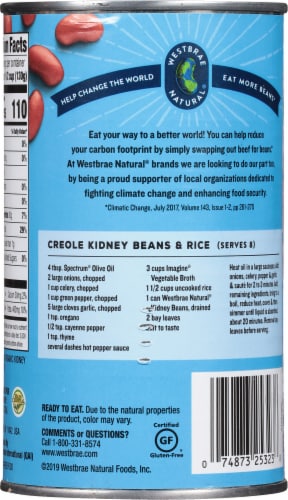 Westbrae Natural Organic Kidney Beans Perspective: back