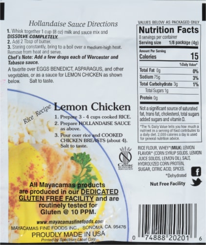 Mayacamas Hollandaise Sauce Mix Perspective: back