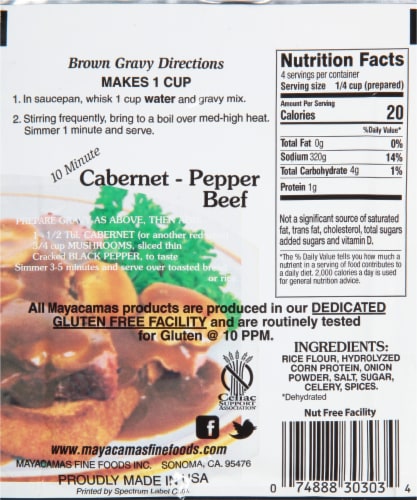Mayacamas Organic Brown Gravy Mix Perspective: back