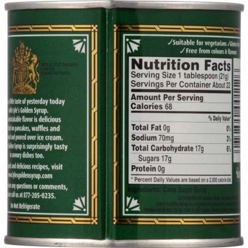 Lyle's Golden Syrup Cane Sugar Syrup Perspective: back