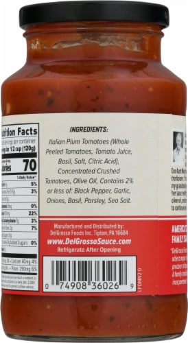 La Famiglia Del Grosso™ Aunt Mary Ann's Marinara Sauce Perspective: back