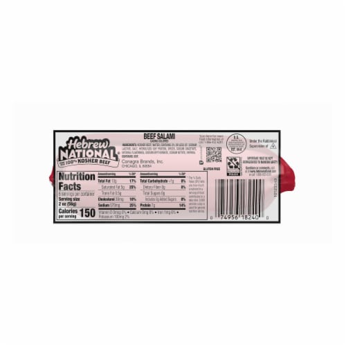 Hebrew National Beef Salami Perspective: back