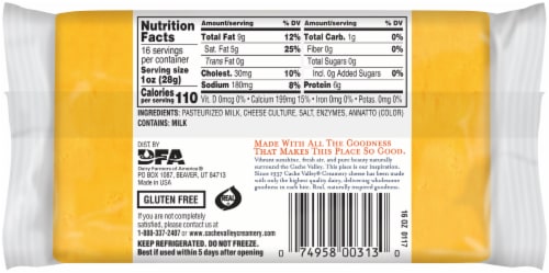 Cache Valley® Mild Cheddar Cheese Perspective: back