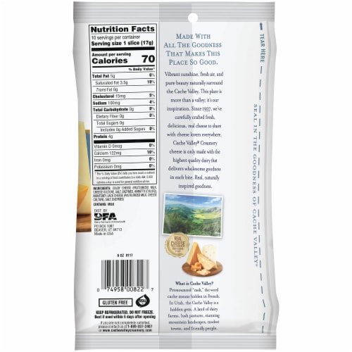 Cache Valley Colby & Monterey Jack Cheese Slices 10 Count Perspective: back