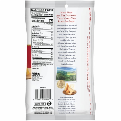 Cache Valley® Medium Cheddar Sliced Cheese Perspective: back