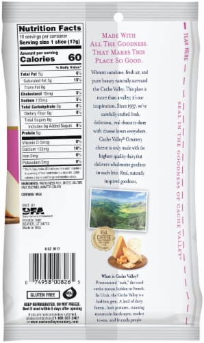 Cache Valley® Muenster Sliced Cheese Perspective: back