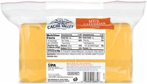 Cache Valley® Mild Cheddar Sliced Cheese Perspective: back