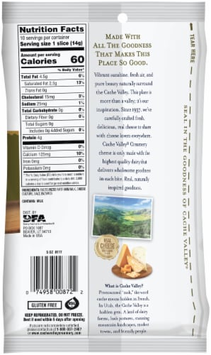 Cache Valley® Swiss Sliced Cheese Perspective: back