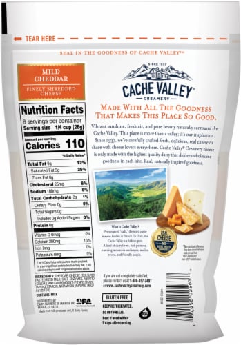 Cache Valley® Mild Cheddar Finely Shredded Cheese Perspective: back
