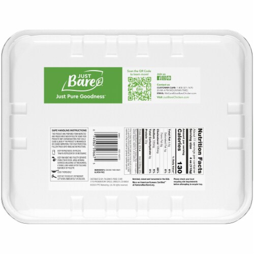 Just Bare Boneless Skinless Fresh Chicken Thighs Perspective: back