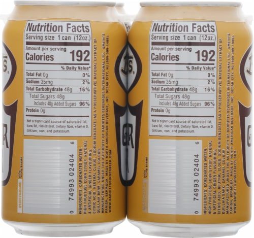Barritt's Ginger Beer 4 Pack Perspective: back