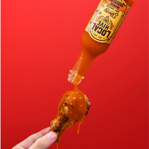 Local Hive™ Mango Honey Hot Sauce Perspective: back