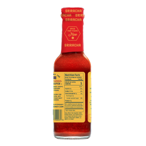 Local Hive Sriracha Hot Honey Sauce Perspective: back