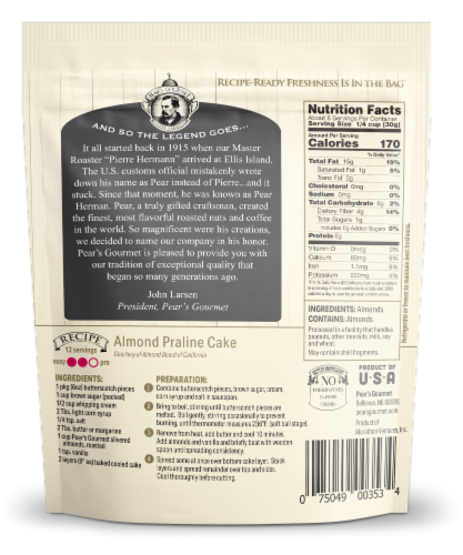 Pear's Gourmet Naturals Slivered Almonds Perspective: back