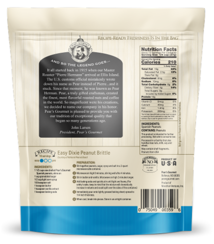 Pear's Gourmet Naturals Raw Spanish Peanuts Perspective: back