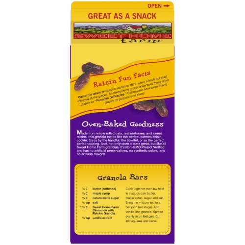 Sweet Home Farm Cinnamon with Raisins Granola Perspective: back