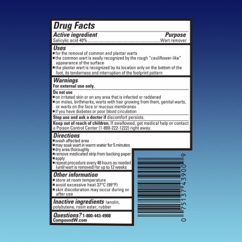 Compound W One Step Max Strength Invisible Wart Remover Strips Perspective: back