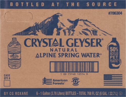 Crystal Geyser® Natural Alpine Spring Water® Gallon Pack Perspective: back