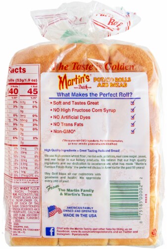 Martin's Party Potato Rolls Perspective: back