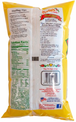 Martin's Potatobred Soft Cubed Stuffing Perspective: back