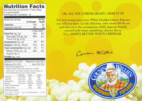 Cousin Willie's White Cheddar Popcorn Perspective: back