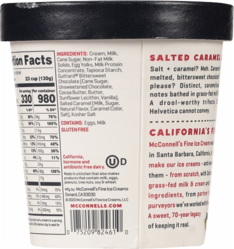 McConnell's® Salted Caramel Chip Ice Cream Pint Perspective: back