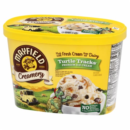 Mayfield Creamery Turtle Tracks(R) Premium Ice Cream Perspective: back