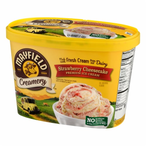 Mayfield Creamery® Strawberry Cheesecake Ice Cream Tub Perspective: back
