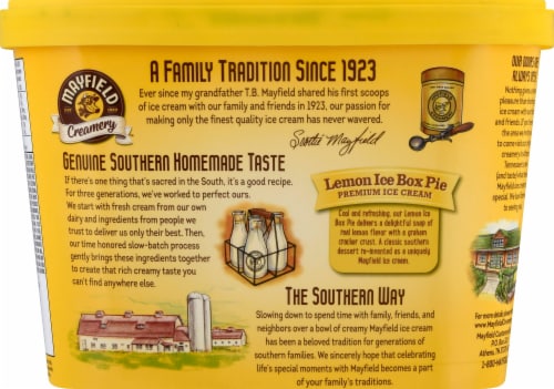 Mayfield Lemon Ice Box Pie Ice Cream Perspective: back