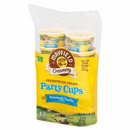 Mayfield Creamery Homemade Vanilla Flavored Premium Ice Cream Party Cups Perspective: back