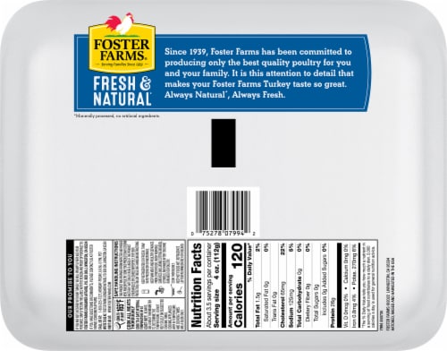 Foster Farms Fresh & Natural Turkey Breast Cutlets Perspective: back
