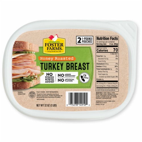 Foster Farms Sliced Honey Roasted Turkey Breast Perspective: back