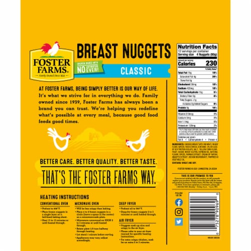 Foster Farms® Classic Frozen Chicken Breast Nuggets Perspective: back
