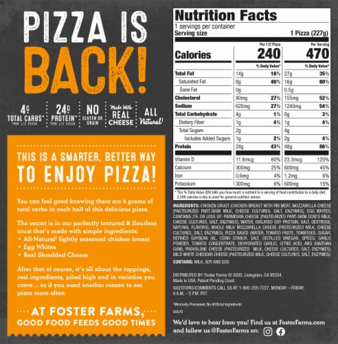 Foster Farms Smart Crust Four Cheese Frozen Pizza Perspective: back