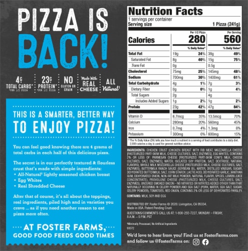 Foster Farms Smart Crust Uncured Bacon Club Frozen Pizza Perspective: back