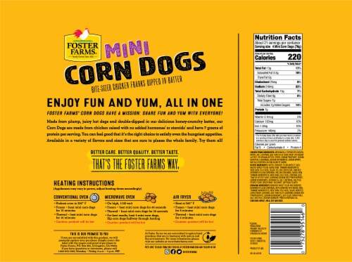 Foster Farms Mini Chicken Corn Dogs Perspective: back