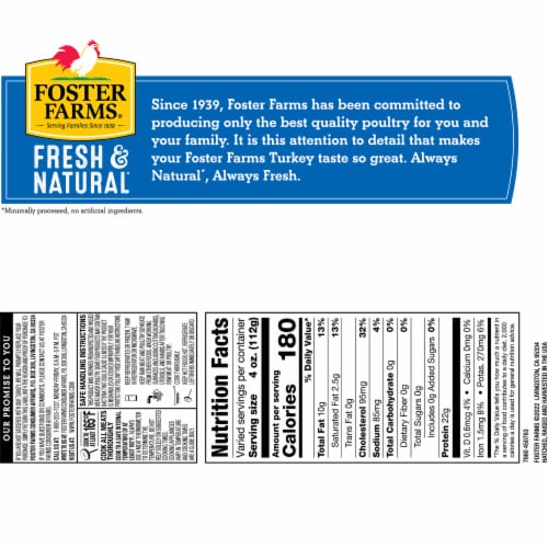 Foster Farms All Natural Turkey Tails Perspective: back