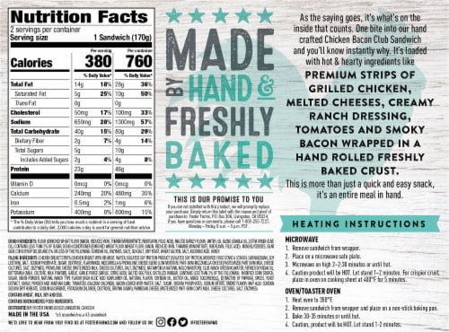 Foster Farms® Chicken Bacon Club Hand-Rolled Sandwiches Perspective: back