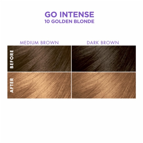 Dark and Lovely Go Intense Permanent Hair Color for Dark Hair 10 Golden Blonde Perspective: back