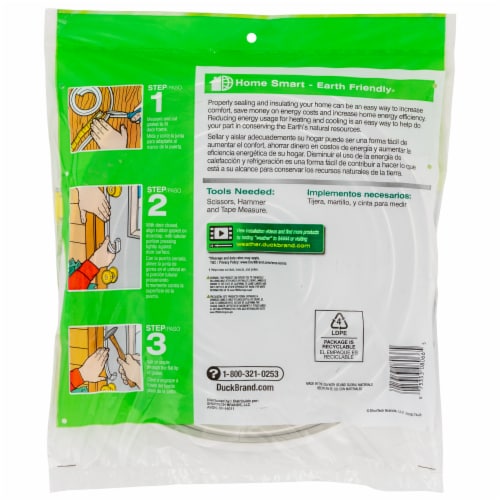 Duck® Vinyl Gasket Weatherstrip Seal - White Perspective: back