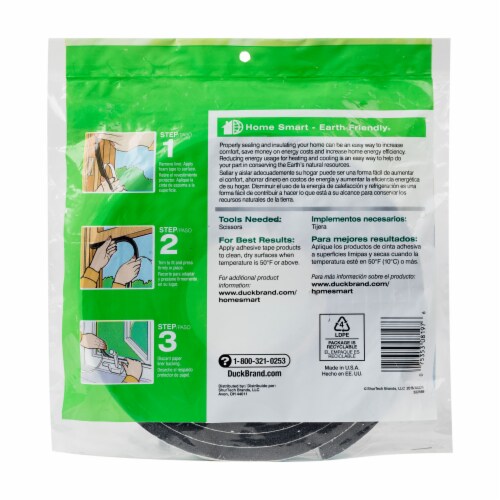 Duck® Foam Weatherstrip Seal - 2 Pack - Black Perspective: back