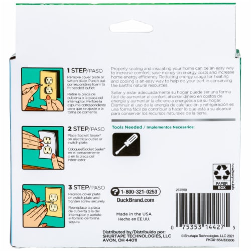 Duck® Socket Sealers Universal Insulating Seals Perspective: back