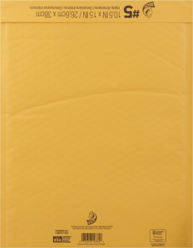 Duck® Kraft Bubble Mailer Envelope - Yellow Perspective: back