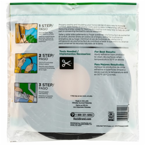 Duck® Extra Large Gap Foam Weatherstrip Seal Perspective: back
